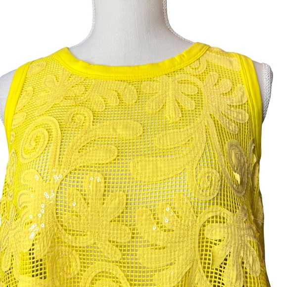 # A112   FT INC Sun-Kissed Boho Yellow Mesh Peplum Top  Festival vibes NWT  M - Picture 2 of 9